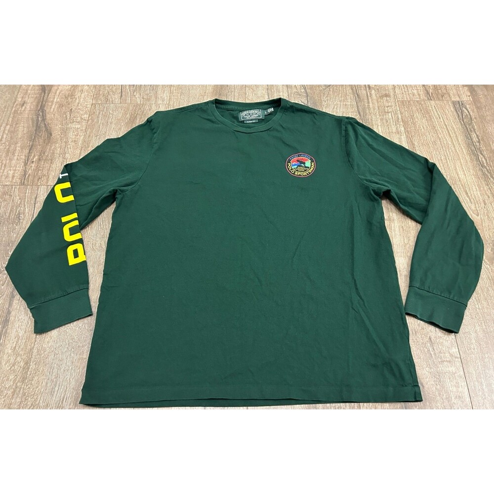 Ralph Lauren Polo Country Shirt Mens Large Green Long Sleeve Sportsman Terrain